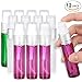 Olilia Glass Spray Bottles with Silver Fine Mist Sprayer 12 Pack of 10ml (1/3oz) - Refillable Empty Bottles Perfect for Essential Oils (Mixed Color)