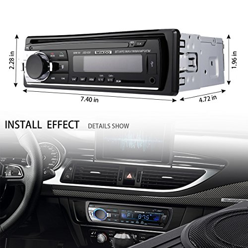 Digital Car Stereo - Wikoo Single-Din Bluetooth Car Stereo In Dash with Remote Control - Receivers USB/SD/Audio - MP3 Player/FM Radio, Supports Hands Free Calling