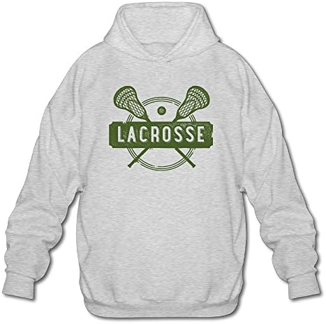 PHOEB Mens Sportswear Drawstring Hoodie Sweatshirt,Lacrosse Sports Ash XX-Large