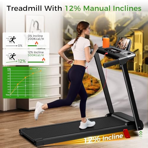Aiteid Treadmill with 9% Incline, 2.5HP Walking Pad Treadmill, 4 in 1 Portable Under Desk Treadmills for Home Small Place, Home Foldable with Remote Control, 350LBS Capacity, Installation-Free