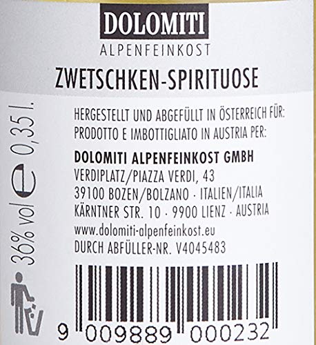 Dolomit 36% │ Alte Zwetschke aus dem Barrique-Fass │ milder & fruchtiger Schnaps 6x 0.35 l – Bild 6