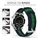 MoKo Band Compatible with Gear S3, 22mm Fine Woven Nylon Adjustable Replacement Strap fit Samsung Gear S3 Frontier/Classic/Galaxy Watch 46mm/Ticwatch pro/E2/S2/Huawei Watch GT 2 46mm, Blue & Green