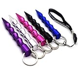 EIOU Self-Defence Key Chain Aluminum Anti-Wolf Defense Keychain, Ladies's Aviation Rings- 5 Pack