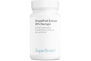 Supersmart - Grapefruit Extract 600mg per Day (99% Naringin) - High Potency GSE Supplement | Non-GMO & Gluten Free - 60 Vegetarian Capsules