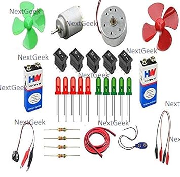NextGeek Electronics 30 Items Loose Parts Materials Science Project Kit Educational Electronic Hobby Kit