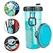 Dog Water Bottle with Bowl SANGYM Travel Portable 2-in-1 Dog Mug and Food Container with Collapsible Dog Bowl