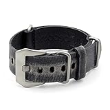 StrapsCo Destroyed Vintage Leather Nato Strap Watch Band w/ Pre-V Buckle