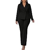 Tcremisa Women Suits 2 Piece Set Business Casual Double Breasted Blazer Pants Suit Dressy Office Work Party Outfits