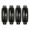 4-Boat-Fenders-85-x-27-Vinyl-Ribbed-Bumper-Dock-Shield-Protection-Black-Includes-4-7-Long-BLACK-Fender-Lines-Pump-to-Inflate