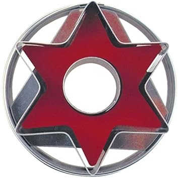 Städter Stern m. Auswerfer, Edelstahl, Silber-rot, 4.8 x 4.8 x 4.8 cm