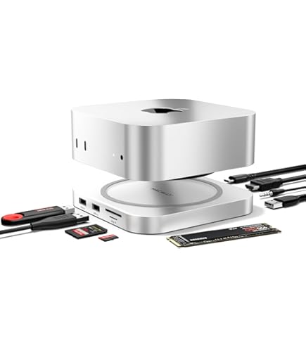 Amazon.com: Macally Mac mini M4 Dock and Stand, Mac mini M4 Hub