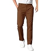 Haloumoning Boys Dress Pants Kids Elastic Waist Straight Leg Uniform Pants Casual Trousers with Pockets