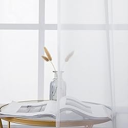 MIULEE Window Valance Half Sheer Curtains Rod