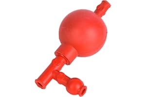 Pipetting Ball Suction Bulb with 3 Openings Rubber Material Quantitative Suction Ball Pipette Red