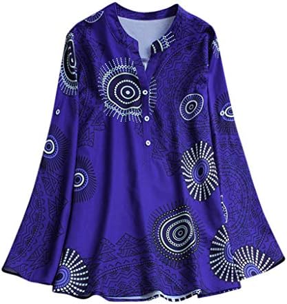 Mounter Women Blouse Tops, Ladies Long Sleeve Polka Dot Loose Blouse Pullover Button Shirt Tunic Tops