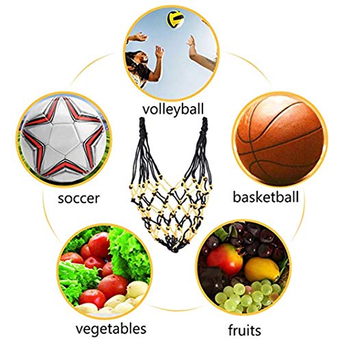 YouCY Basketball Mesh Net Bag Volleyball Football Net Mesh Bag Ball Carrier Holder Football Accessories Single Ball Carrier for Carrying Basketball Volleyball Soccer,Yellow Black