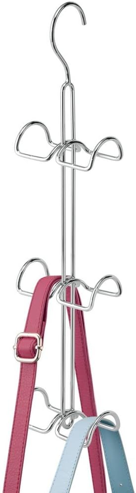 mDesign Set of 2 Handbag Organiser, Over Door Storage for The Wardrobe or Bedroom, Hanging Hooks for Bags Purses - Image 5