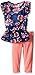 Kidtopia Girls' Printed Peplum Bottom and Chiffon Top with Legging Tunic Set