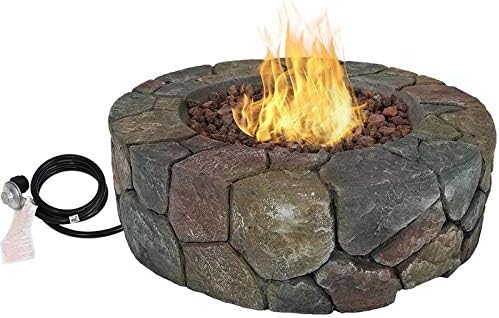 Amazon Com Propane Fire Pit Fiberglass Wall Cast Stone With