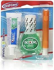Handy Solutions Oral Care 3-Piece Travel Size Set w/Mouthwash, Toothpaste, Folding Toothbrush (Pack of 6), TSA Approved