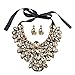 Holylove Woman Fashion Handmade Tawny Glass Beads Choker Statement Necklace with Earrings Jewelry Set-8454 Set