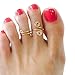 Gold Toe Ring 14k Gold Filled Swirl Wire Wrap Sets Adjustable Midi Toe Rings for Women Handmade in The USA