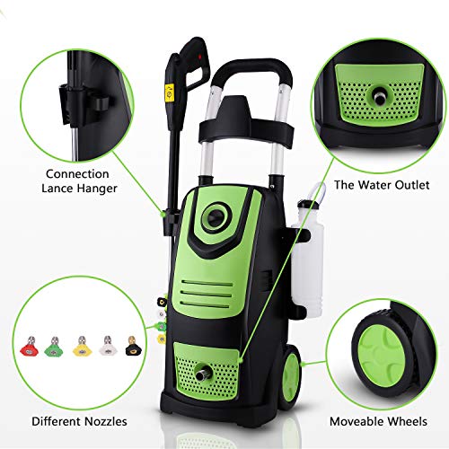 Suyncll High Power Washer Electric Pressure Washer,3800PSI 2.8GPM Pressure Washer Car Patio Garden Yard Cleaner(Green)