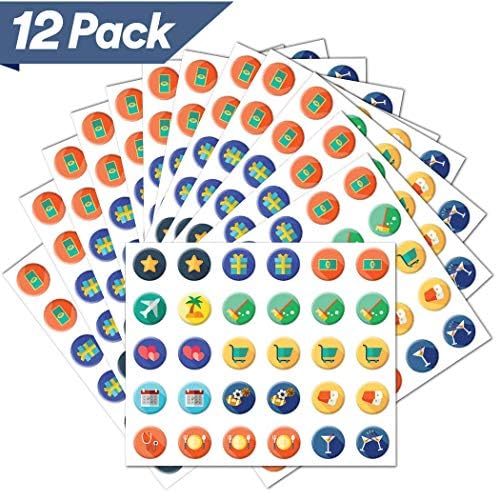 Additional Reusable Window Cling Stickers (12 Pack) - for All Lushleaf Designs Wall Calendars