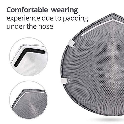 Disposable Dust Mask w/Carbon Filter (20 pack) - N95 Particulate Respirator Mask for Fume Protection, Construction, Woodworking, Home, DIY Projects - Thumbnail 4