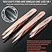 FAMILIFE 3-Piece Best 100% Stainless Steel Tweezers Set with Gift Box Travel Leather Case L08