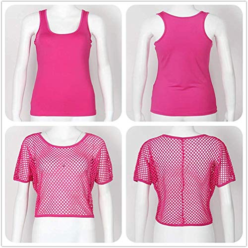 Smile-Fish-Women-Casual-Sexy-80s-Costumes-Fishnet-Neon-Off-Shoulder-T-Shirt