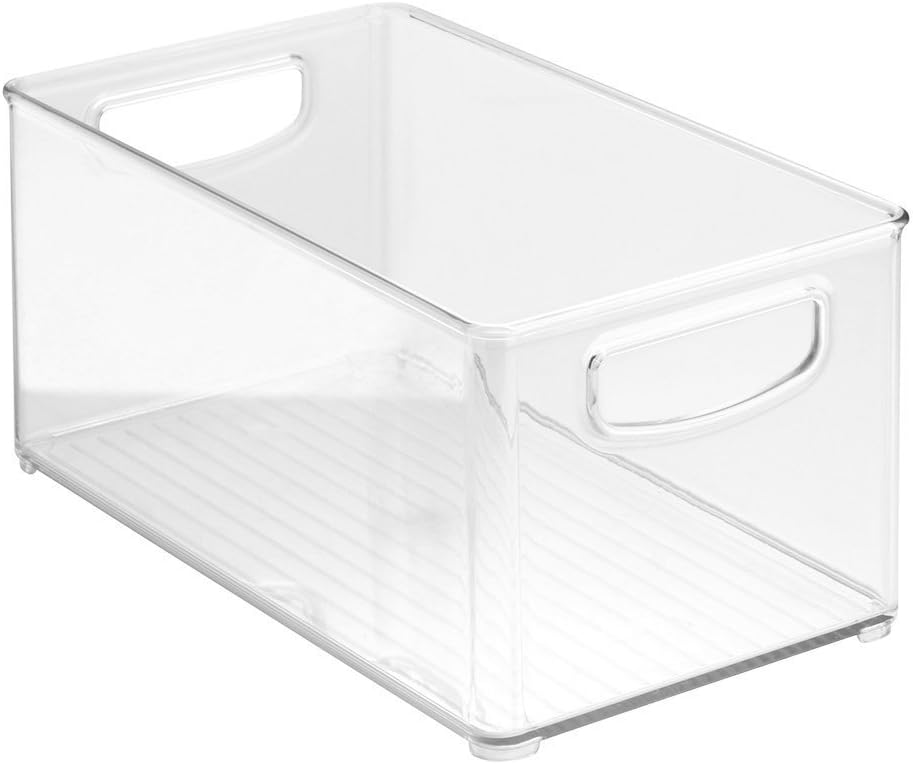 Clear Organizer Storage Bin with Handle 