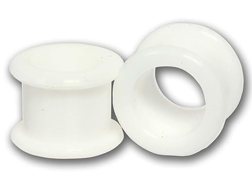 Pain-is-Art Flexi Flesh Tunnel aus Silikon in weiß 4,0-24 mm Ohrschmuck Piercing