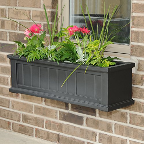 Mayne 4840-B Cape Cod Polyethylene Window Box, 3', Black