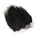 ZigZag Hair Kinky Straight 13x6 Lace Frontal Closure Brazilian Human Hair Pre Plucked Natural Hairline Ear to Ear Full Lace Closure with Baby Hair Natural Color (14inch, Kinky Straight, Free Part)