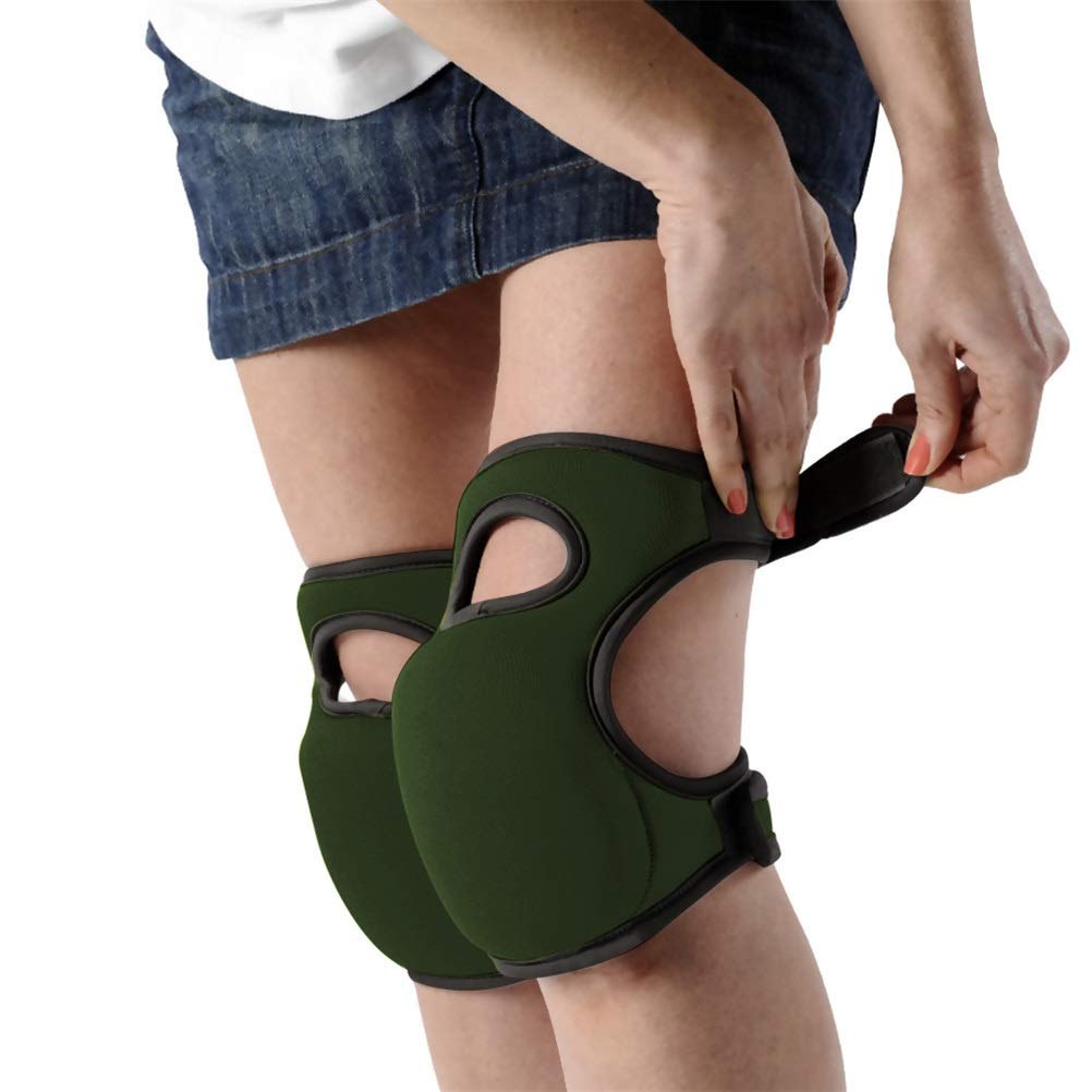 Calayu Sponge Knee Pads 1 Pair Soft Foam Knee Pads Gardening Knee Pads Unisex Knee Safety Pads for Working, Gardening, green