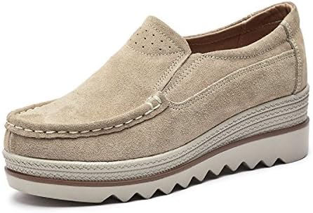 Women Platform Slip On Loafers Shoes Comfort Suede Moccasins Fashion Casual Wedge Sneakers 35-40