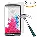 TANTEK [3-Pack Screen Protector for LG G3,Tempered Glass Film,Ultra Clear,Anti Scratch,Bubble Free,Case Friendly