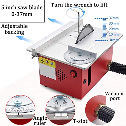 Tragbare Tischkreissäge , Mini-Tischsägeblätter, Tischsägen für die Holzbearbeitung mit Schiebetisch, Hubschneiden von… – Bild 5