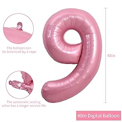 TONIFUL 40 Inch Light Pink Large Numbers