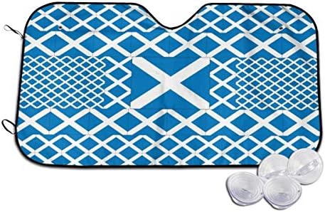 スコットランドの旗 車用 サンシェード カーフロントカバー シート フロントガラス 日除けシェード 吸盤取付 遮熱 カーシェード 汎用 遮光 お金を節約 折りたたみ