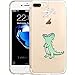 Unov Case Compatible with iPhone 8 Plus iPhone 7 Plus Case Clear with Design Embossed Pattern TPU Soft Bumper Shock Absorption Slim Protective Case 5.5 Inch (Dinosaur)