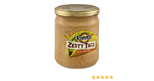 Tostitos zesty taco flavored dip 15oz glass bottle (028400009607)