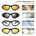 BELINOUS Safety Glasses, Polarized Motorcycle Riding Glasses Goggles Sunglasses Accessory for Men Women, 4 in 1 Copper Smoke Clear Yellow Lenses, Black Frame, Cycling Driving Hunting Fishing Shooting