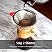 Amazing Pour Over Coffee Filter - Reusable Coffee Dripper Makes Brewing Tasty Coffee Easy - Fits Chemex and Hario V60 Perfectly + Most Mugs and Carafes Too - Pourover Coffeemaker Brews 1-4 10 oz Cups