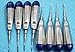 New German Stainless Dental Luxating Elevator Tooth Extraction Extracting Tools 8 Pcs Straight and Curved 1.5MM to 4MM Dental Instruments