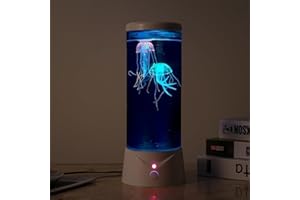 BiKiBao Jellyfish Lamp,LED Jellyfish Aquarium Fish Tank Mood Lamp with Rainbow Changing Effect for Kids Adults Home Office Decor Table Lamp Gifts for Christmas