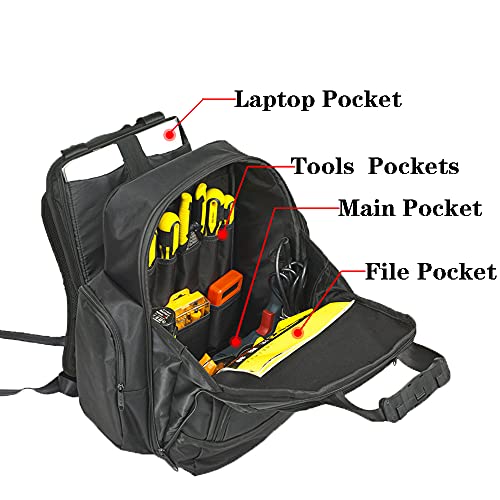 FASITE Tool Bag Backpack Heavy Duty Professional Storage & Organizer