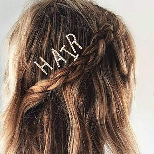 image for Messen 26 Pieces DIY English Letters Hair Pin Crystal Name Clips Word 