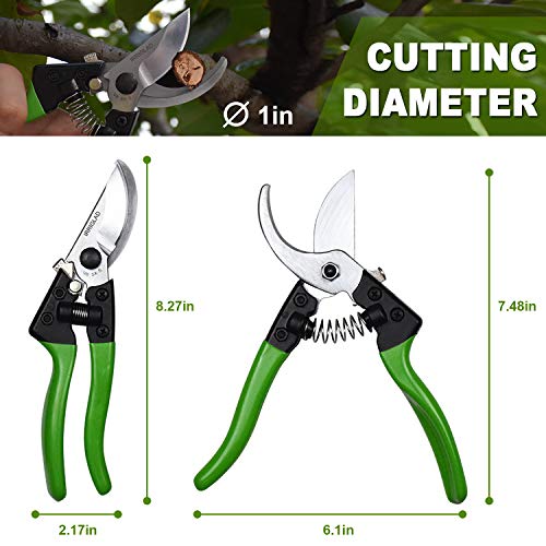 IRRIGLAD V8 Professional Pruning Shears, Gardening Scissors, Hand Pruners, Garden Clippers, Stainless Steel Blades, 8" Heavy Duty Tree Trimmers, Safety Lock - Thumbnail 3